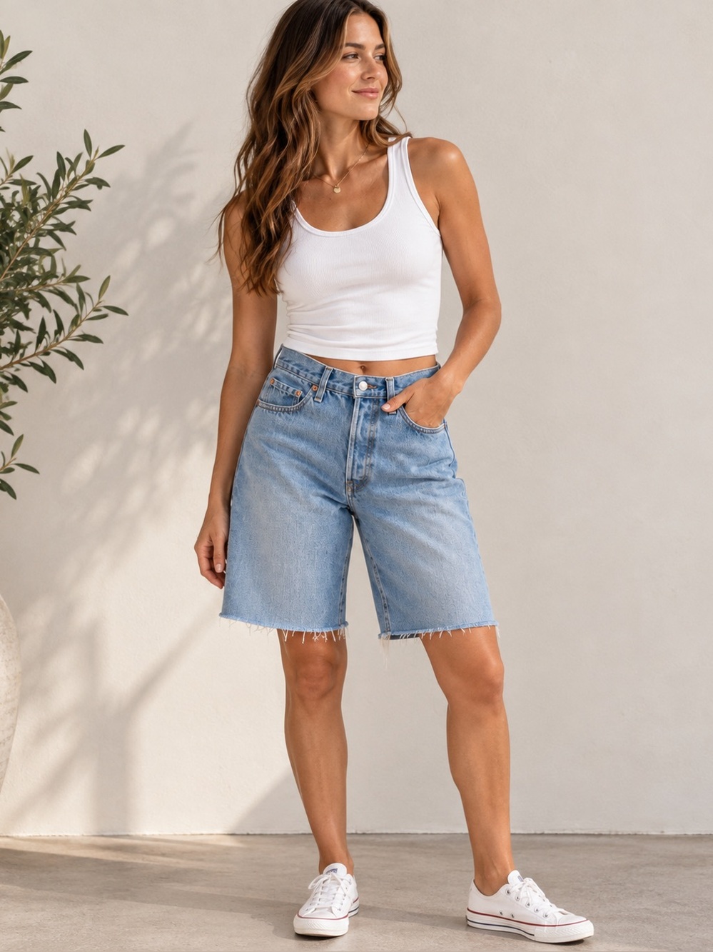 Levi’s Premium 501 Cut Off Denim Bermuda Shorts